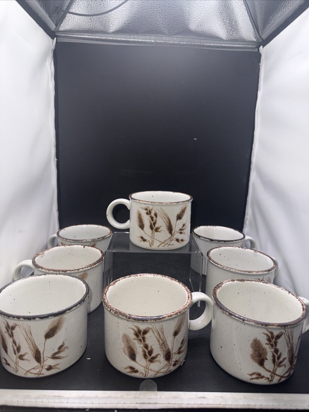 Lot 8 Midwinter Stonehenge Wild Oats Cups Mugs England Speckled Stoneware